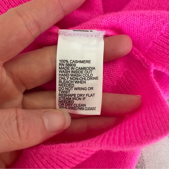 Antonio Melani Cameron Crewneck Sweater Bright Pink Size Small Cashmere Luxury - Picture 4 of 6